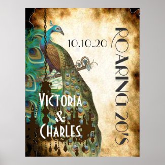 Peacock Roaring 20's Wedding Poster