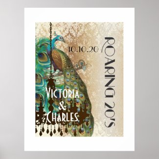 Peacock Roaring 20's Wedding Poster