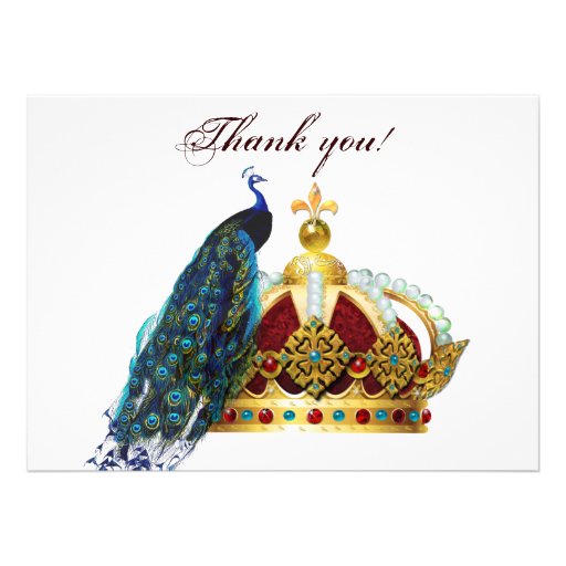 Peacock & Royal Crown Jeweled Custom Announcement
