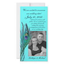 Peacock Save the Date Photocard Personalized Photo Card