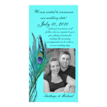 Peacock Save the Date Photocard Personalized Photo Card