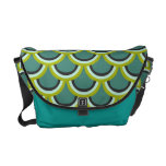 Peacock Scales Deco Graphic Messenger Bag