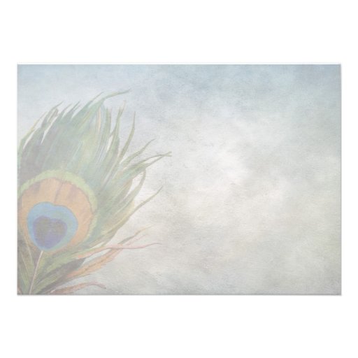 Peacock Scroll Bridal Shower Invitation