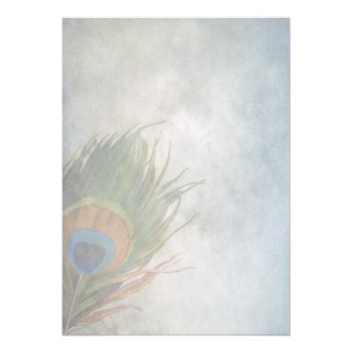 Peacock Scroll Wedding Custom Announcements