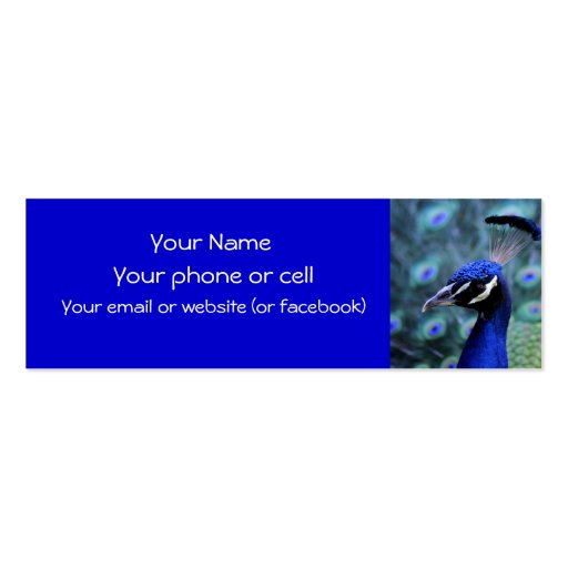 Peacock.. showoff! skinny card business cards