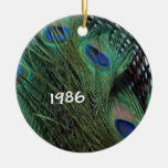 Peacock Still Life in Basket Ornaments