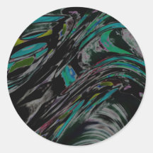 Peacock Swirl Round Stickers