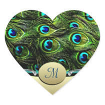 Peacock  Theme Wedding Envelope Seals Heart Sticker