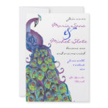 Peacock Themed Wedding Invitations Blue
