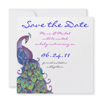 Peacock Theme Wedding Invitation Save the Date invitation