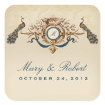 Peacock theme wedding stickers