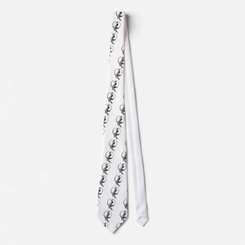 White Peacock Tie with Black Designs Suitable for white peacock themed 