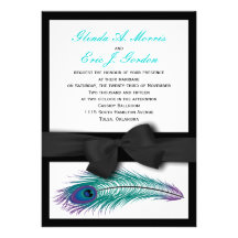 Peacock Tuxedo Wedding Invitation