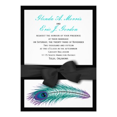 Peacock Tuxedo Wedding Invitation