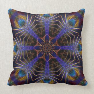  Hexagon Fractals Star Purple Square Cushions
