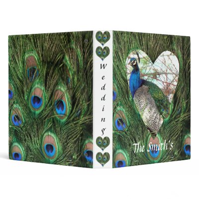 Peacock Wedding 3 Ring Binder