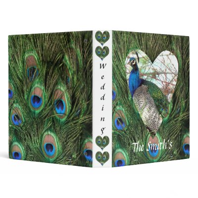 Peacock Wedding 3 Ring Binder by ChristyWyoming