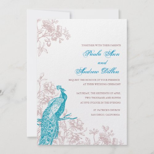 Peacock Wedding Invitation invitation 