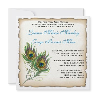 Peacock Wedding Invitation