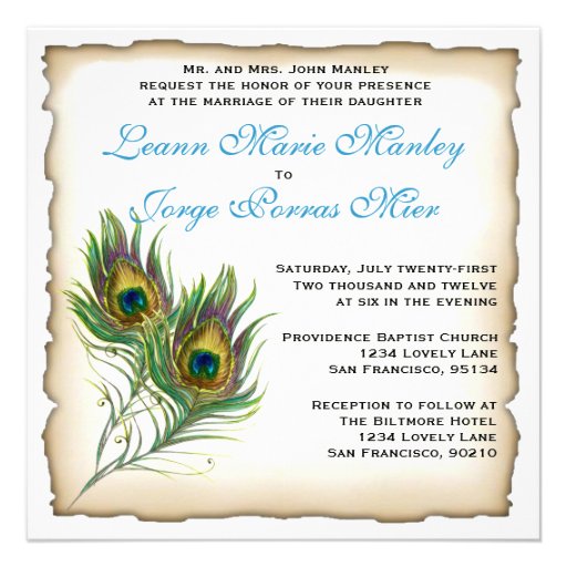Peacock Wedding Invitation