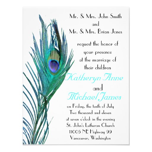 Peacock Wedding Invitation #2