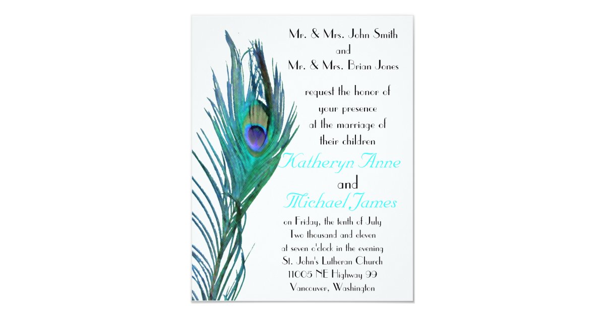 Peacock Wedding Invitation #2 | Zazzle