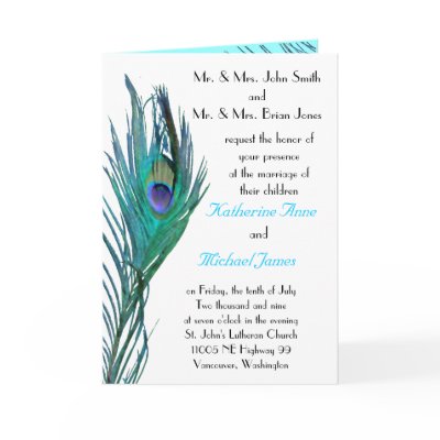 Peacock Wedding Invitation Cards by socallaghan