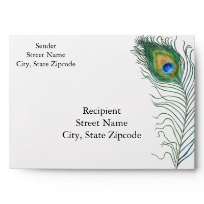 Peacock Wedding Invitation Envelope