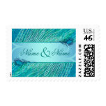 Peacock Wedding postage stamps