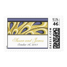 Peacock Wedding Postage Stamp