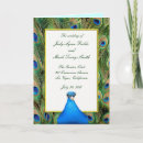 Peacock Wedding Program Card