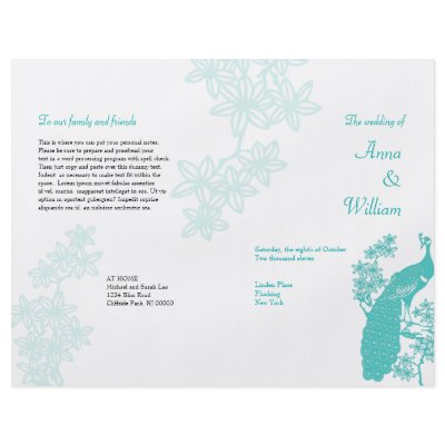  Fold Wedding Programs on Peacock Wedding Program Flyer By Starstreamdesign