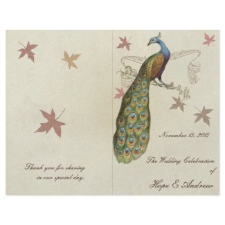 Peacock Wedding Program flyer