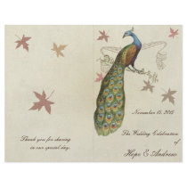 Peacock Wedding Program Personalized Flyer
