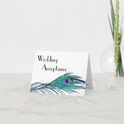 Peacock Wedding Response Card (with Entr&#233;e Choice)