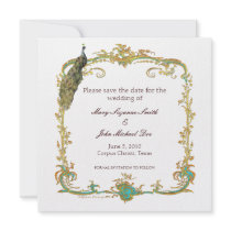 Peacock Wedding Save the Date Invitation