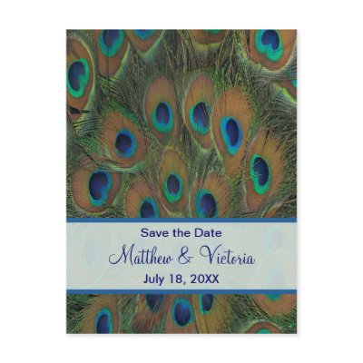 Peacock Wedding Save The Date Post Cards