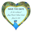 Peacock Wedding Save The Date Stickers