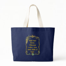 Peacock with Gold Frame Ornate Art Print Bag