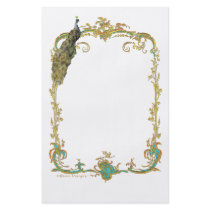 Peacock with Gold Frame Ornate Art Print flyers
