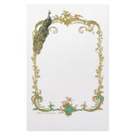 Peacock with Gold Frame Ornate Stationery