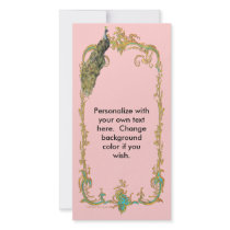 Peacock with Gold Frame "Save the Date" Card Photo Card Template