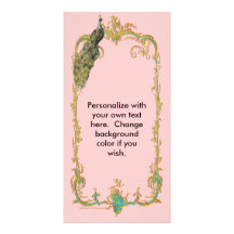 Peacock with Gold Frame "Save the Date" Card Photo Card Template