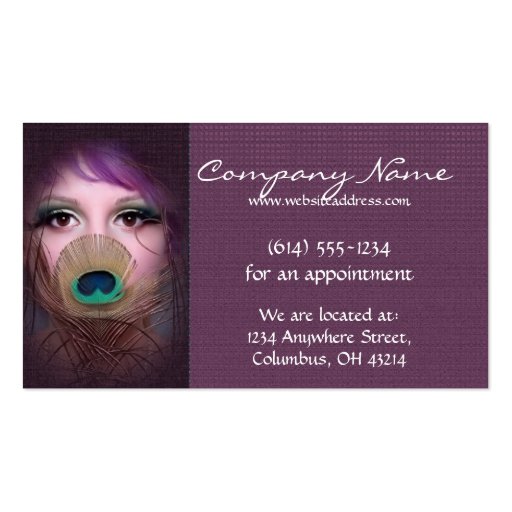Peacock Woman D3 - Beauty Business Cards