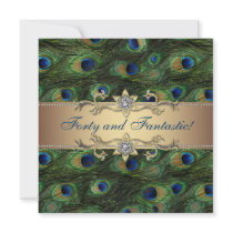 Peacock Womans 40th Birthday Party Personalized Invitation