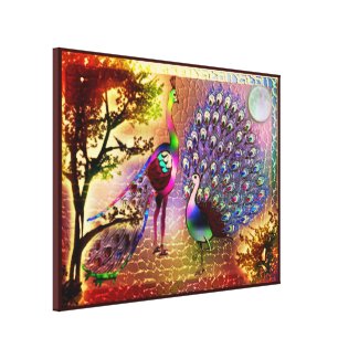 Peacocks2 Stretched Canvas Print