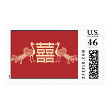 Peacocks and Double Happiness Postage