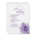 Peacock's Feather Save the Date Personalized Invitation
