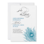Peacock's Feather Save the Date Custom Invites