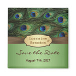 Peacock's feathers Save the Date  Magnet